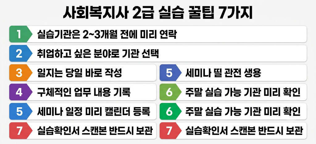 사회복지사 2급 현장실습 꿀팁 7가지 체크리스트