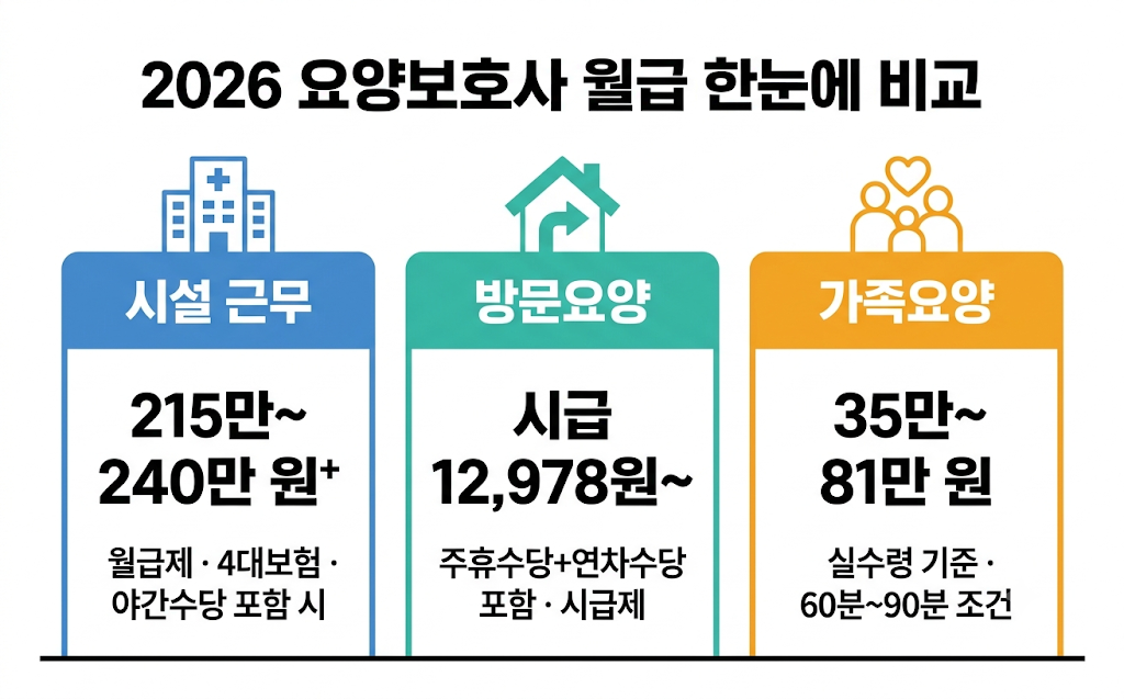 근무형태별 월급 비교