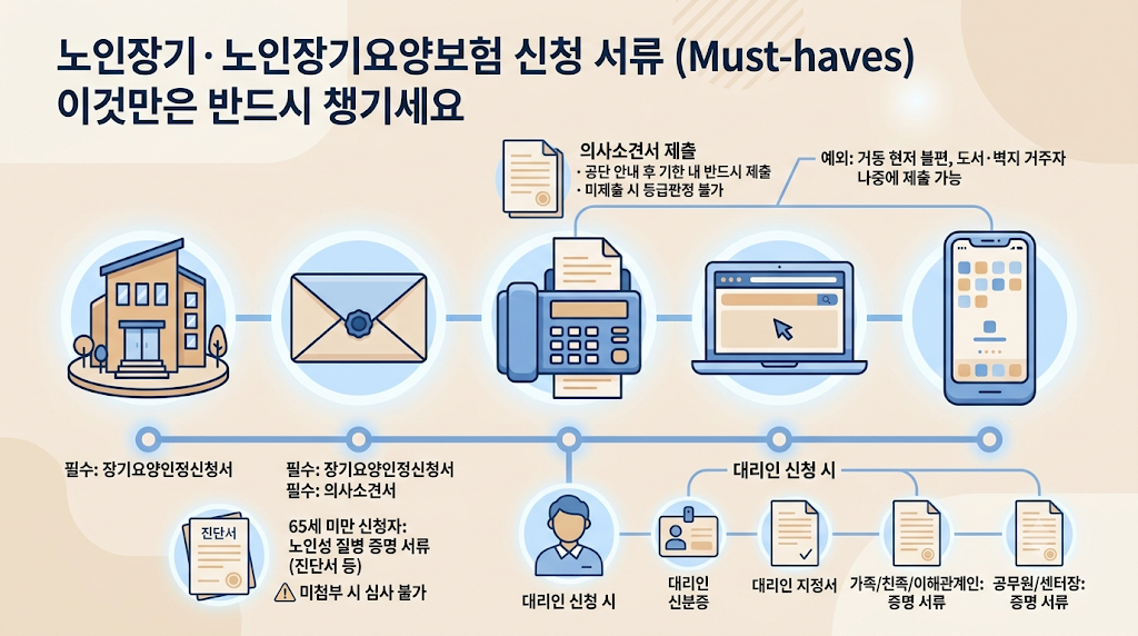 공단방문 우편 팩스 인터넷 앱 신청방법 비교
