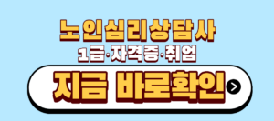 노인심리상담사 1급 자격증 취업