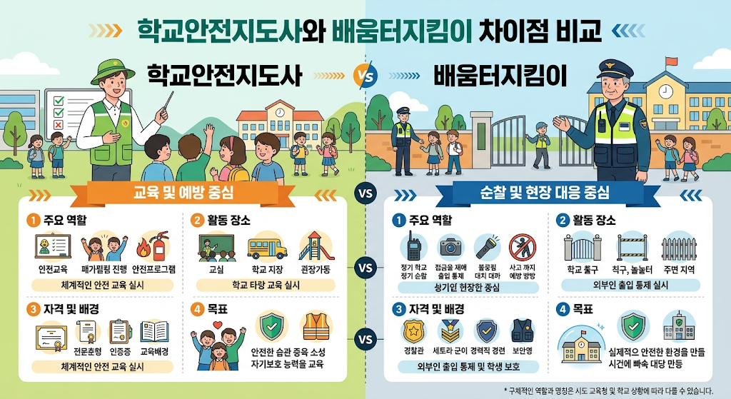 학교안전지도사와 배움터지킴이 차이점 비교