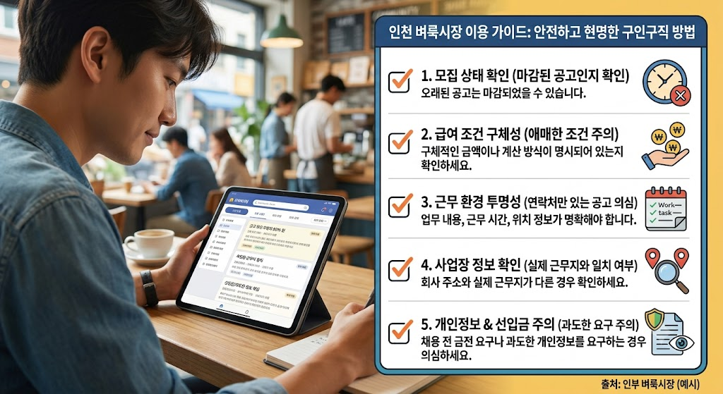 벼룩시장 구인구직 이용 전 확인해야 할 체크리스트, 공고 마감 급여 조건 사업장 일치 여부 확인