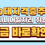 50대자격증추천 시니어일자리 취업
